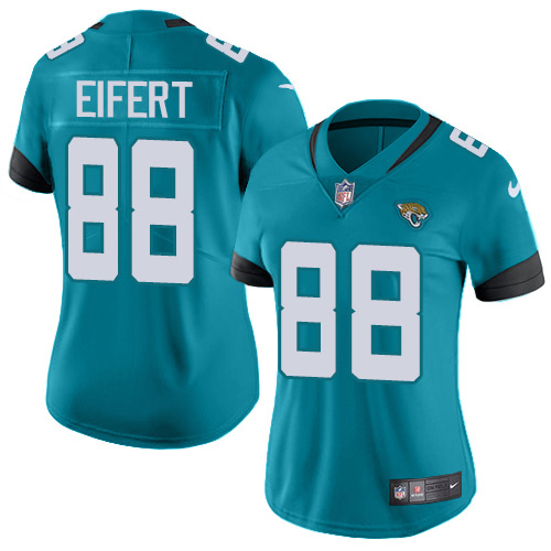 Nike Jacksonville Jaguars #88 Tyler Eifert Teal Green Alternate Women Stitched NFL Vapor Untouchable Limited Jersey->women nfl jersey->Women Jersey